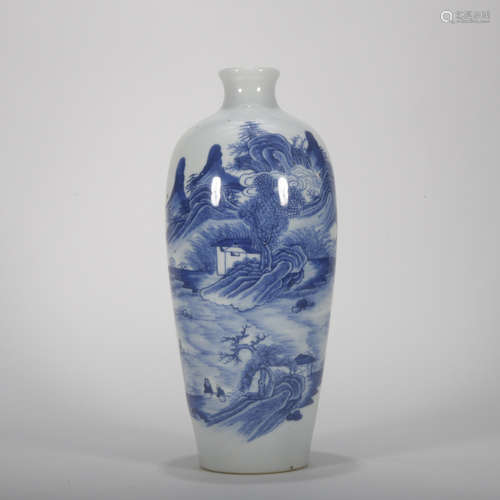 A blue and white 'landscpae' vase