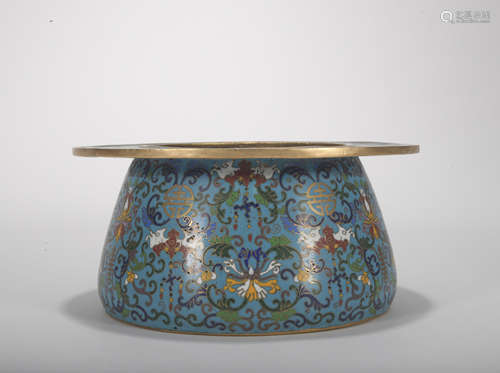 A Cloisonne enamel 'flowers' pot