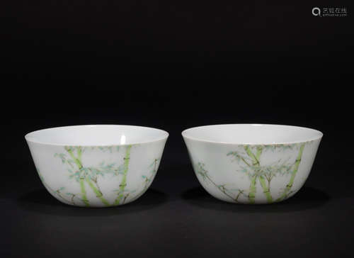 A pair of DouCai teacup