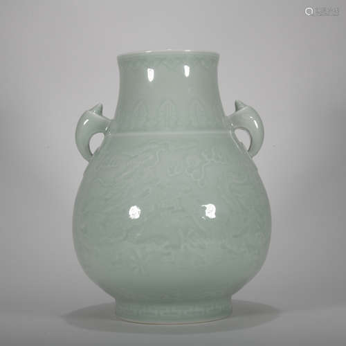 A celadon-glazed vase