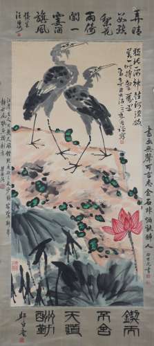 A Li kuchan's flowers and birds painting