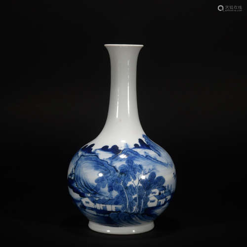 A blue-and-white 'figure' vase