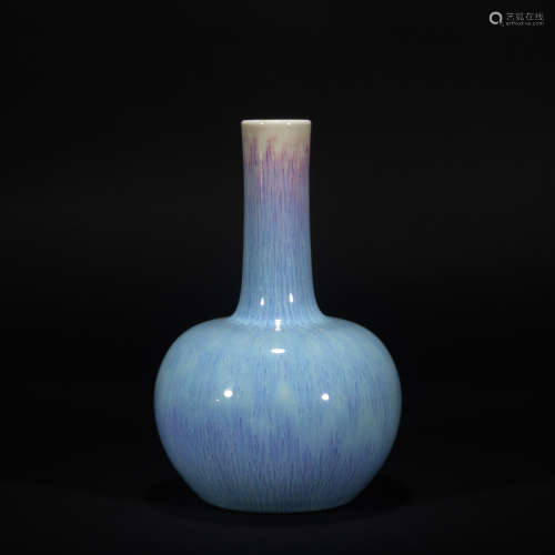 A flambe glazed vase