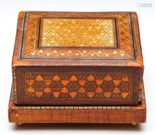 A Vintage Musical Cigarillo Box, Micromosaic Panel Front Wit...
