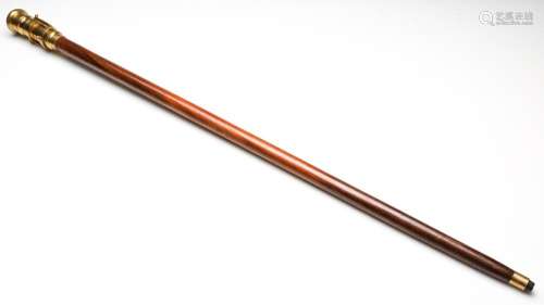 A Timber and Brass Walking Stick with Telescope Extension Ha...