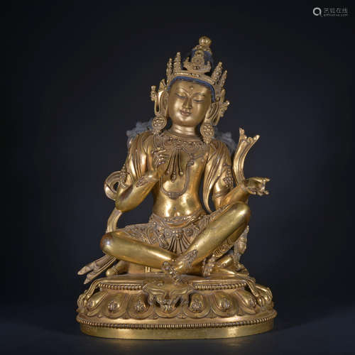 A gilt-bronze statue of Tara