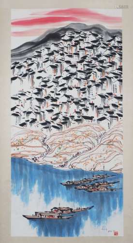 A Wu guanzhong's landscape painting