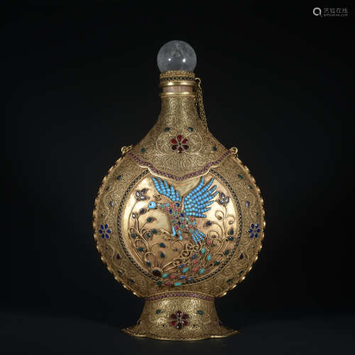 A bronze vase