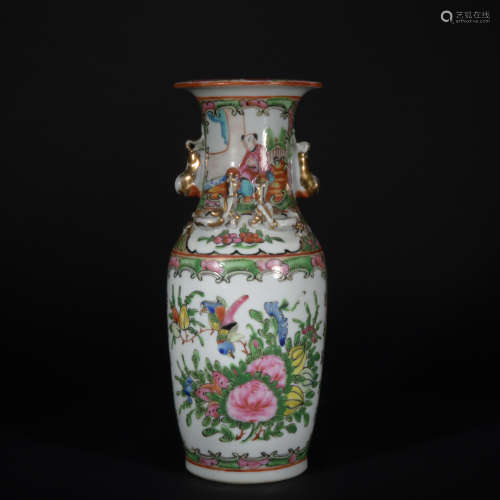 A Guang cai 'figure' vase