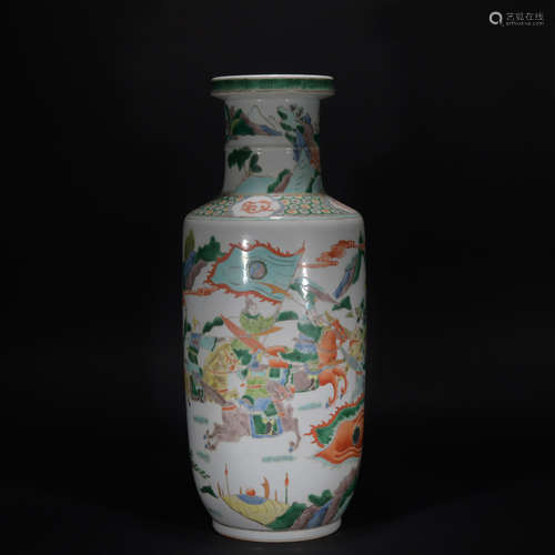 A Wu cai 'figure' vase