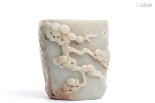 Chinese jade brush pot