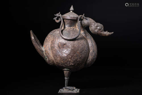 Chinese silver teapot