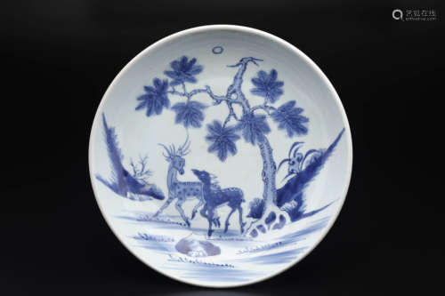 Chinese blue white plate