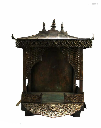 Buddhist Copper Altar Shrine, Antique