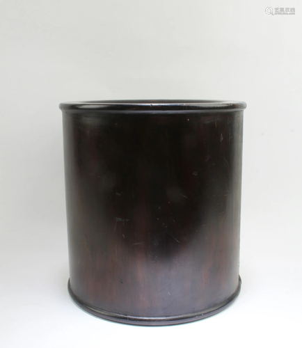 A Chinese Hardwood Brushpot