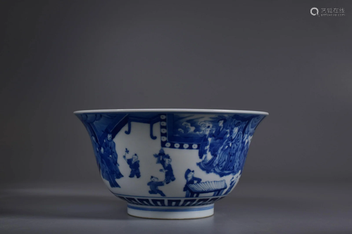 Doucai Glaze Figure Bowl