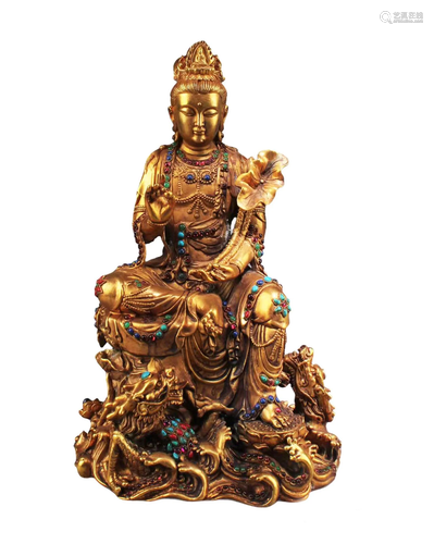 A Gilt Bronze Bodhisittva Statue