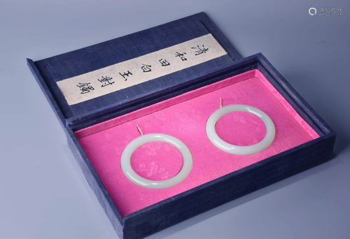 Pair of Well Polished Hetian Jade Bangles