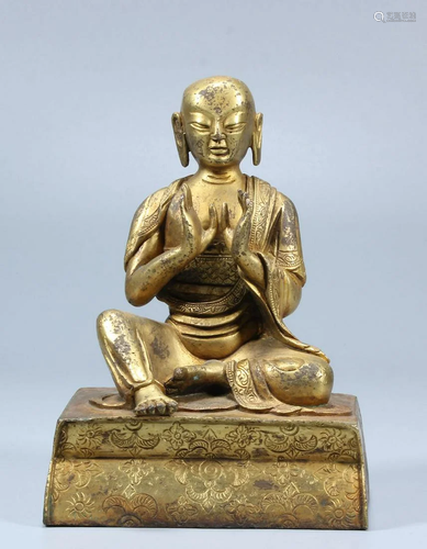 Gilt Bronze Figure of Guru