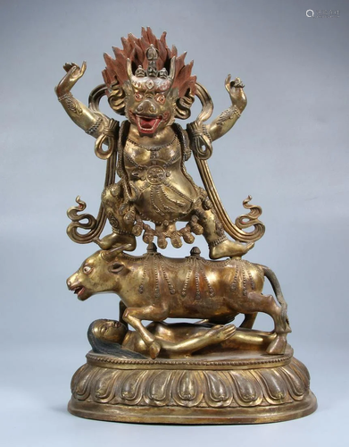 Gilt Bronze Figure of Yamantaka