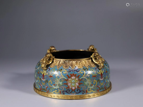 Cloisonne Enamel Ruyi-Eared Water Pot