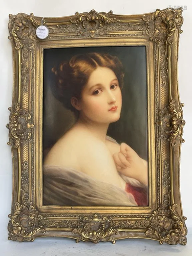 BEAUTIFUL GILTWOOD FRAMED KPM PORCELAIN PLAQUE