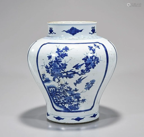 CHINESE BLUE AND WHITE JAR