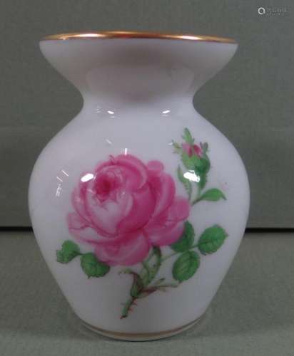 kl. Vase "Meissen" Rote Rose