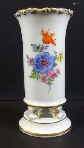 Vase "Meissen" Blumenmalerei, auf vier Füsschen