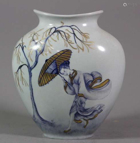 Vase mit Geisha-Motiv, Hutschenreuther Arzberg, wohl 50/60er...