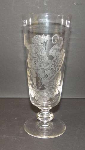 Bierglas um 1880 mit geätzten Dekor