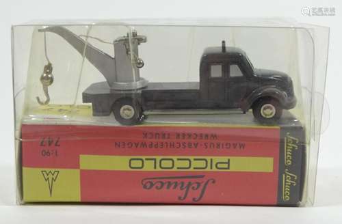 Schuko Piccolo Magirus-Abschleppwagen in OVP, 10 x 6 x 4 cm