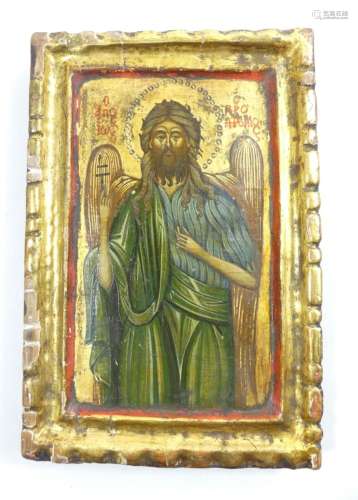 Ikone, Johannes d. Täufer, Kreta 1980er-Jahre, Holz