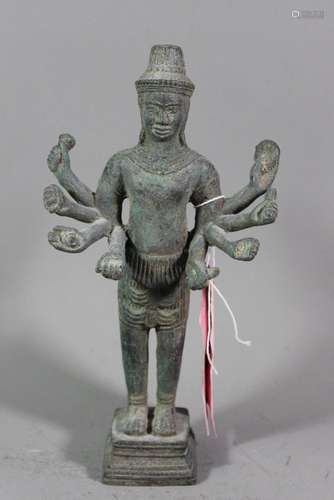 achtarmige Gottheit, Bronze, wohl Thailand, anbei Ausfuhrbes...