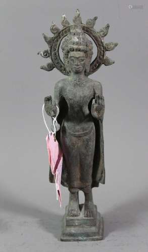 Gottheit, Bronze, wohl Thailand, anbei Ausfuhrbescheinigung