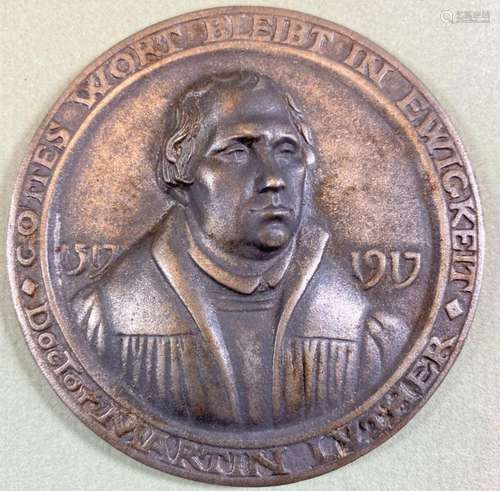 kl. runde Bronze-Medaille in OVP, Luther 1917