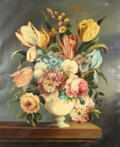 Jan o.ä., Blumen in Vase, Öl/Leinwand