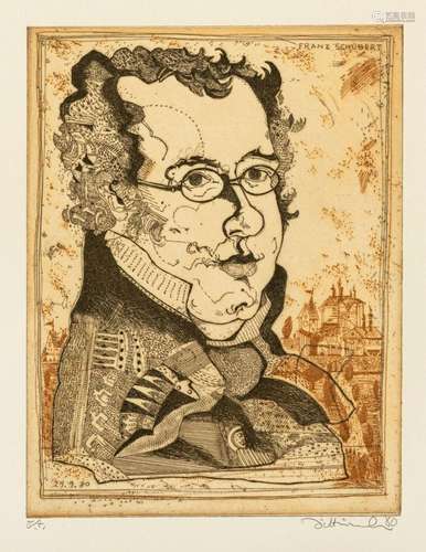 Simon DITTRICH (1940), Franz Schubert, handsigniert