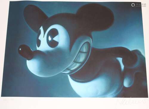 Gottfried HELNWEIN (1948), Mickey (blau), Lithographie, Nr. ...