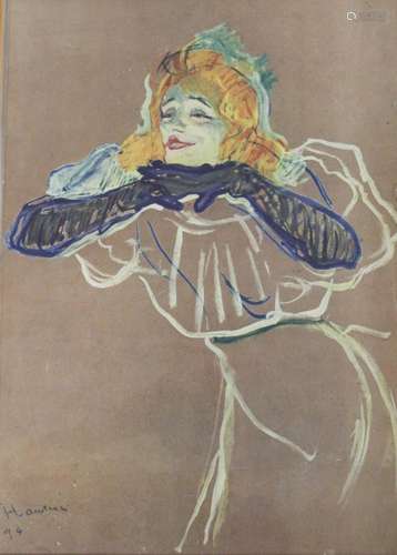 Druckgrafik nach Henri DE TOULOUSE-LAUTREC (1864-1901), ger....