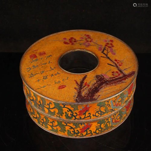 Round Shape Hardwood Lacquerware Necklace Box