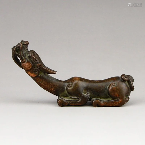 Vintage Chinese Bronze Fortune Beast Statue