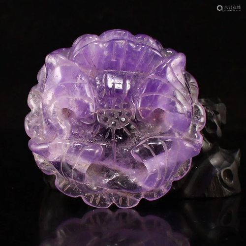 Beautiful Amethyst Lotus Flower Pendant