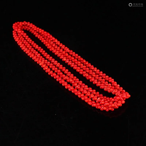 Beautiful Red Coral Beads Necklace