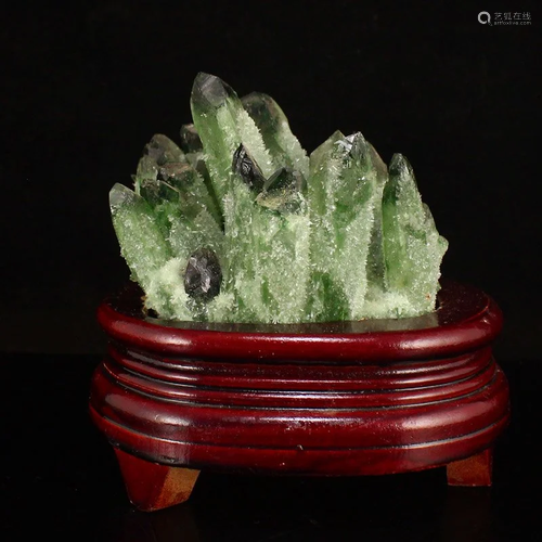 Beautiful Green Crystal Original Stone Statue