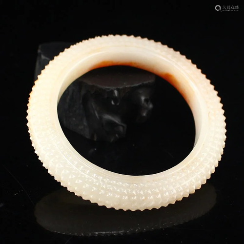 Inside Diameter 62 MM Chinese Hetian Jade Bracelet