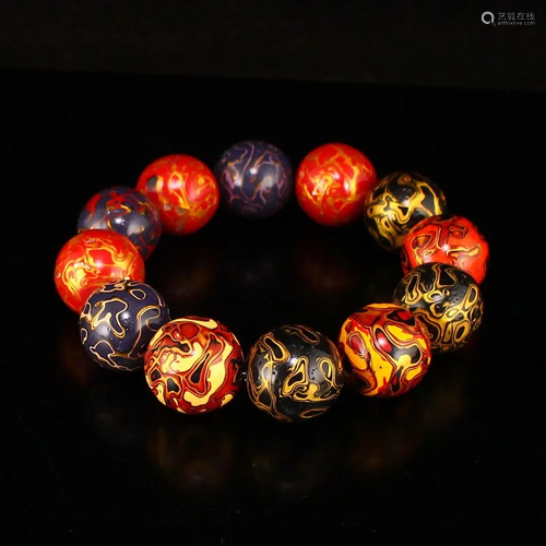 Beautiful Design Chinese Lacquerware Beads Bracelet