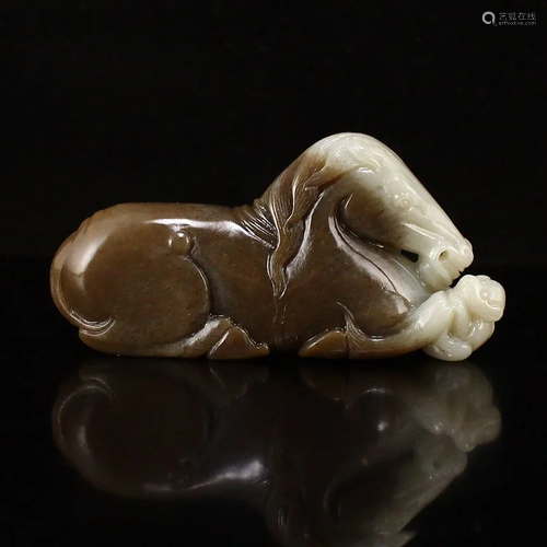 Vintage Chinese Hetian Jade Horse Pendant