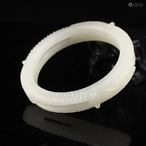 Inside Diameter 55 MM Chinese Hetian Jade Bracelet