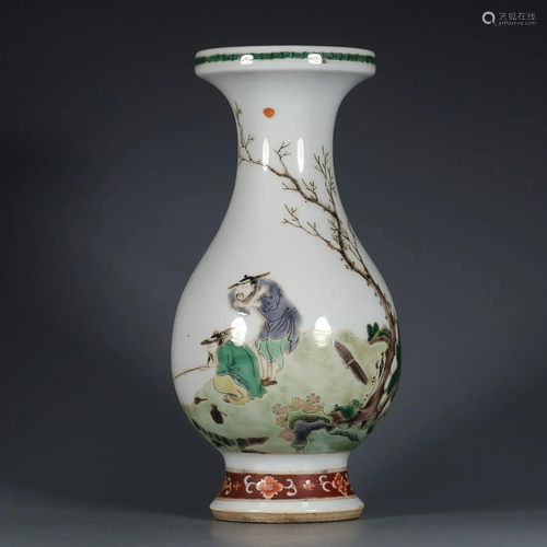 FAMILLE-VERTE 'FIGURE STORY' VASE